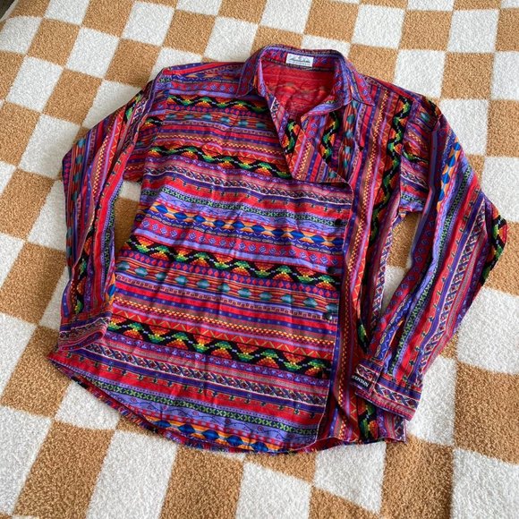ROCKIES VINTAGE WESTERN BUTTON UP LONG SLEEVE SIZE XL - Picture 5 of 7